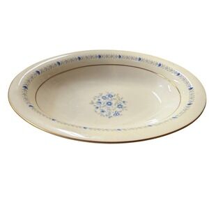 Castleton China Devon Oval Vegetable Bowls Set of 2 Blue Floral Gold Trim USA